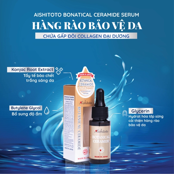 Serum dưỡng tái tạo da Aishitoto Botanical Ceramide Concentrated 20ml