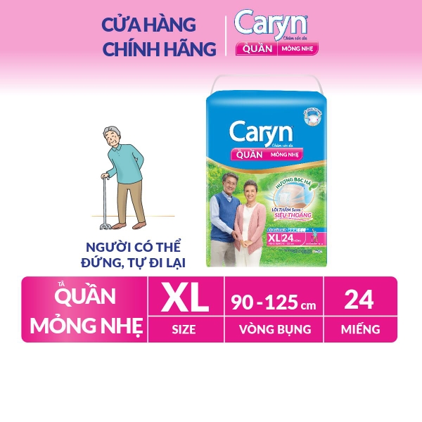 Caryn Tã Quần XL24 Mỏng Nhẹ Dành Cho Người Có Thể Đứng, Tự Đi Lại Được