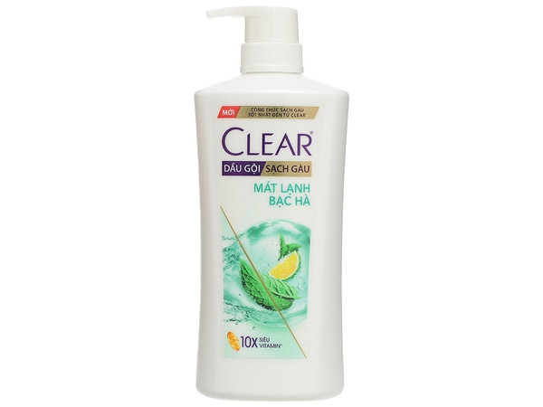 Dầu Gội CLEAR Bạc Hà Mát Lạnh Sạch Gàu (chai 630g)