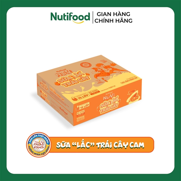 [THÙNG 48] NuVi Thức Uống Sữa Trái Cây Hương Cam Có Thạch Hộp 100ml