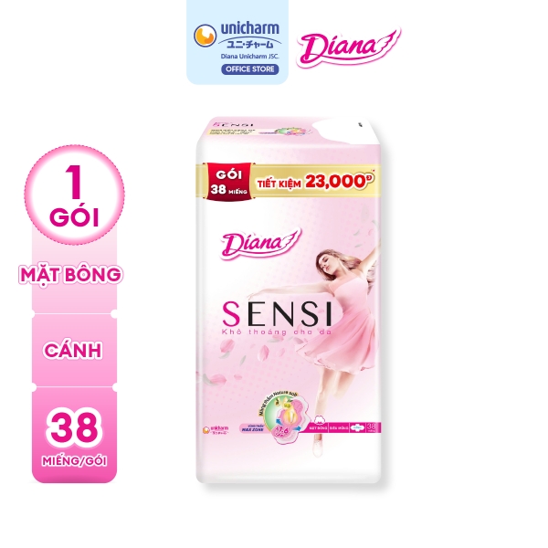 Diana Băng vệ sinh Sensi siêu mỏng cánh 38 miếng/gói