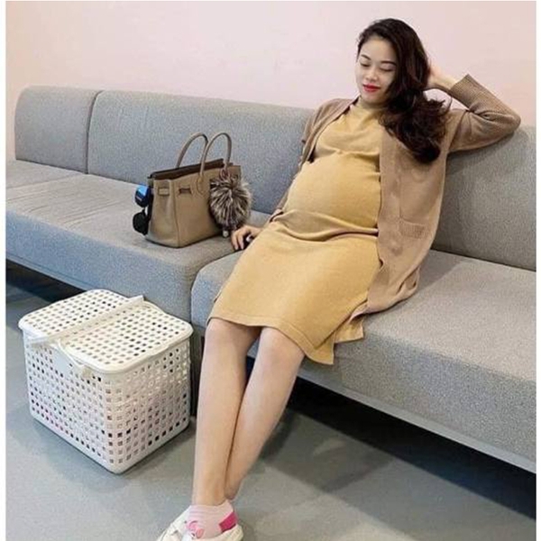 Giỏ xách quai giữa có nắp Nachi - Trắng ngọc