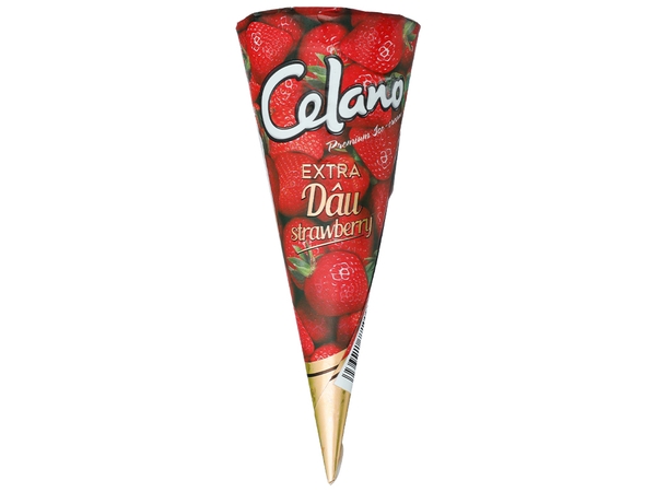 Kem ốc quế dâu Celano Extra cây 125ml (73g)