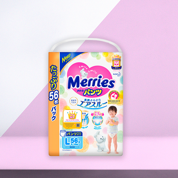 Tã/Bỉm quần Merries Ultra Jumbo L56