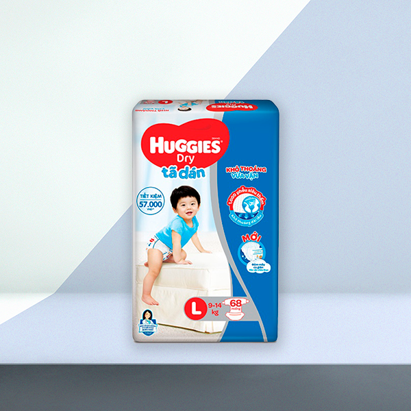 Tã/bỉm dán Huggies L68