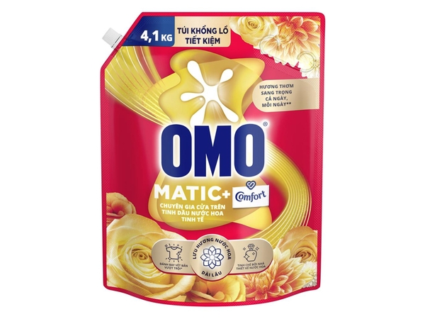 Nước giặt OMO Matic Comfort Tinh dầu thơm túi 4.1kg