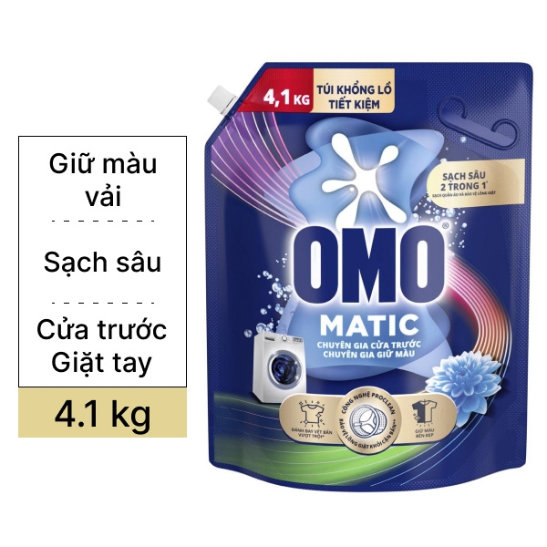 Nước giặt OMO Matic cửa trước chuyên gia giữ màu túi 4.1kg