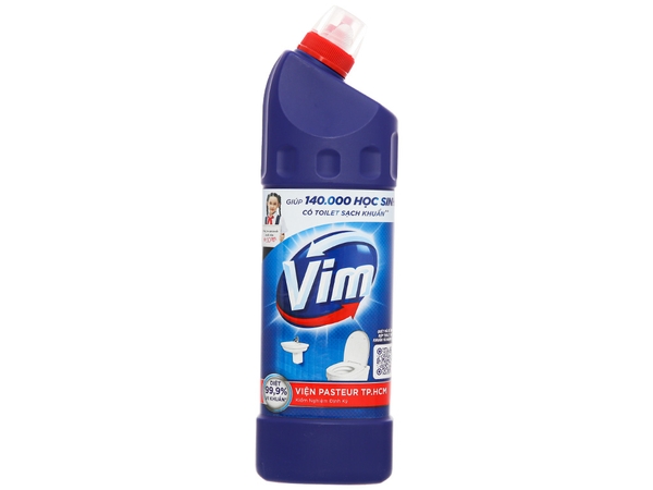 Nước tẩy bồn cầu & nhà tắm VIM diệt khuẩn xanh biển chai 500ml