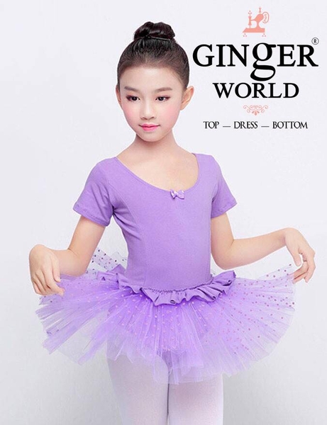 Đầm múa ballet bé gái Ginger World PD350 - Tím