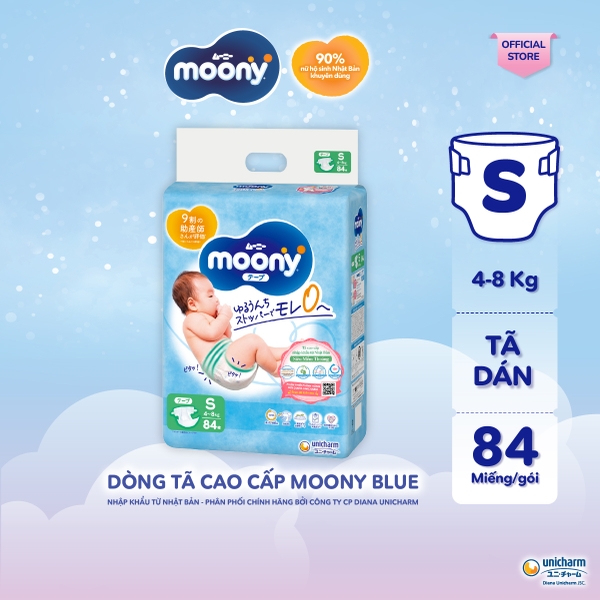 Moony Tã/bỉm dán xanh S70+14 - Nhập khẩu Nhật Bản