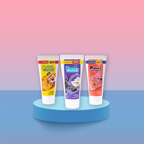 Kem đánh răng Pororo cho bé vị chuối/ đào/ nho 70g