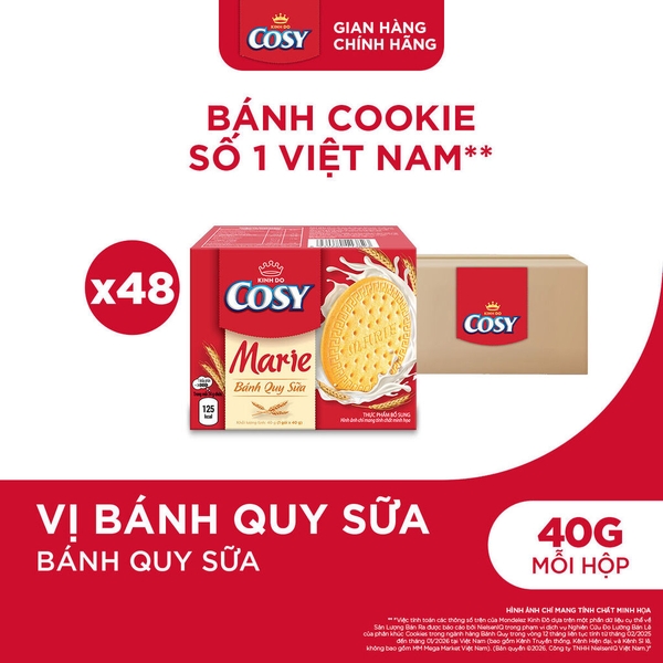 [THÙNG 48] Cosy Marie Bánh Quy Sữa Hộp 40g