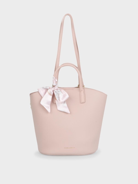 Túi tote hình thang phối nơ vải Sablanca TO0057 - Hồng