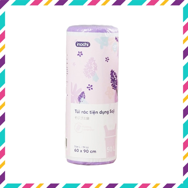 Túi rác tiện dụng Soji 50L x 19 túi (Size L) - Hương Lavender