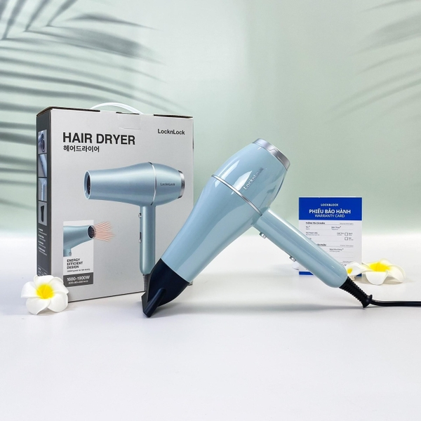 ENA144LBLU- Máy sấy tóc nhãn hiệu Locknlock Hair dryer 220-240V, 50Hz, 1600-1900W- Màu băng xanh