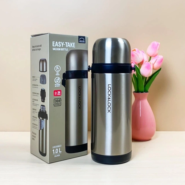 Lock&Lock - Bình giữ nhiệt bằng thép không gỉ 1.0L LHC1439SLV/LHC1439BLU - Màu Silver/Blue