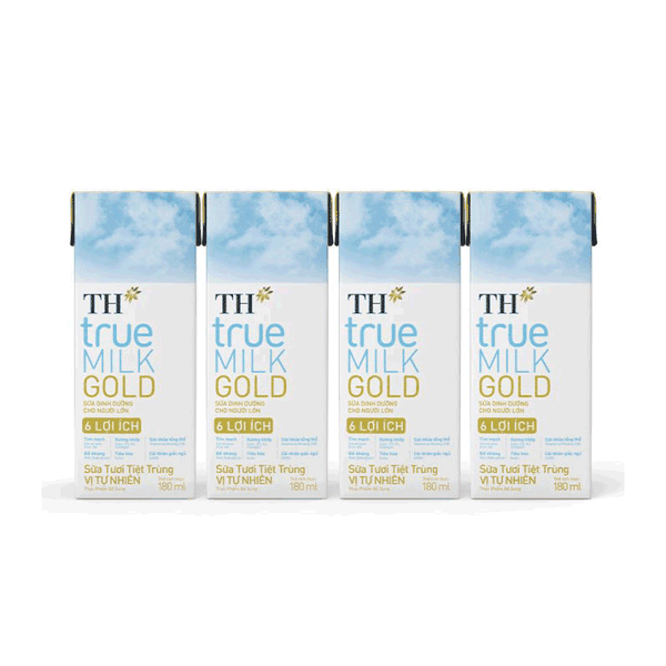 Lốc Sữa Tươi Dinh Dưỡng Dành Cho Người Lớn Tuổi TH true MILK GOLD Vị Tự Nhiên 180 ml