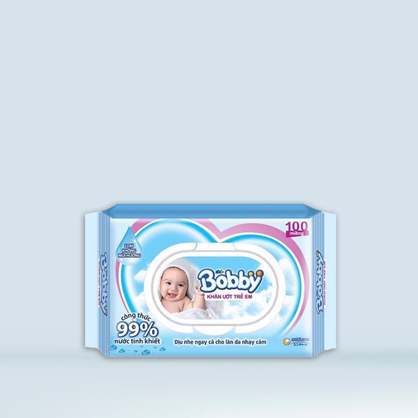 Khăn ướt Bobby Care không hương - gói 100 tờ