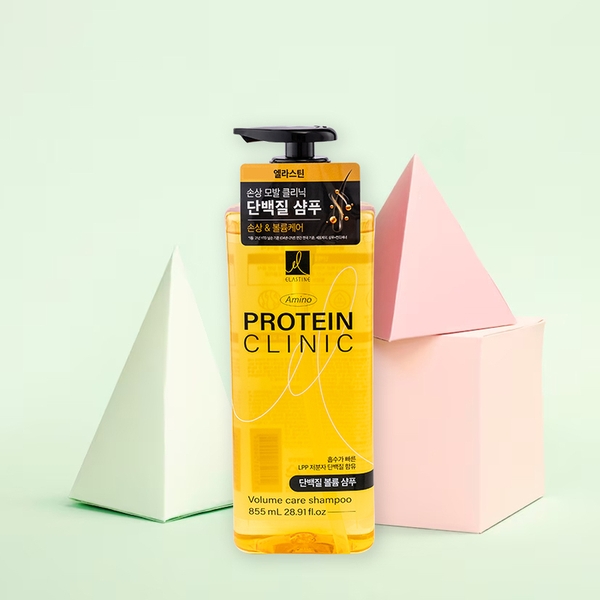 Dầu Gội Hỗ Trợ Dày Tóc Elastine Amino Protein Clinic Volume Care Shampoo 855ml