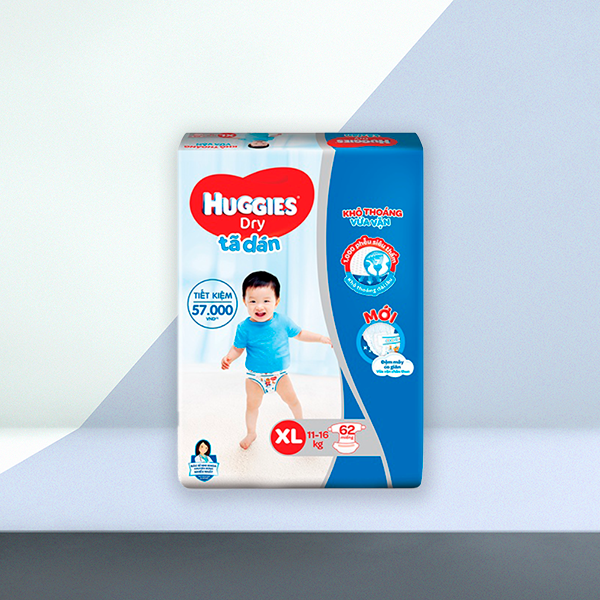 Tã/bỉm dán Huggies XL62