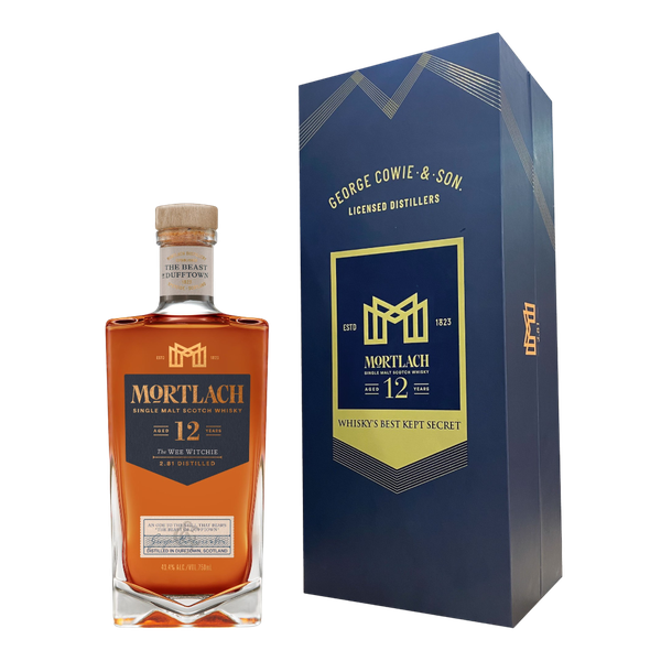 Rượu whisky đơn Scotland Mortlach The Wee Witchie 12 năm hộp quà tặng F22 / K32B
