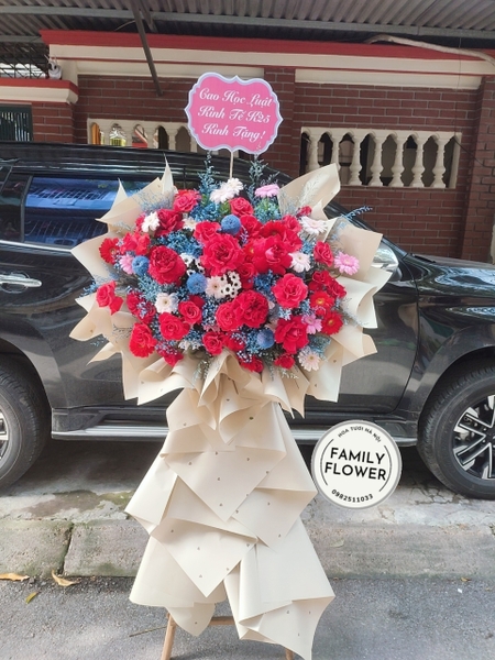 CÂY HOA TONE ĐỎ CHÚC MỪNG KHAI TRƯƠNG CỬA HÀNG