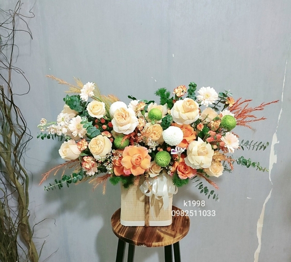 lẵng hoa chúc mừng sinh nhật BỐ Ở CẦU GIẤY - HÀ NỘI . HOA TẶNG BỐ