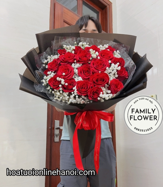 Hoa sinh nhật Hà Nội. Bó hoa hồng đỏ tặng người yêu nhân dịp sinh nhật, kỷ niệm