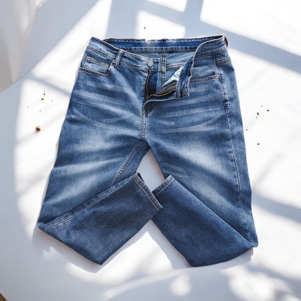 Quần Jean Dài Big Size Nam Có Co Giãn (80-130kg) - Xanh Nhạt -