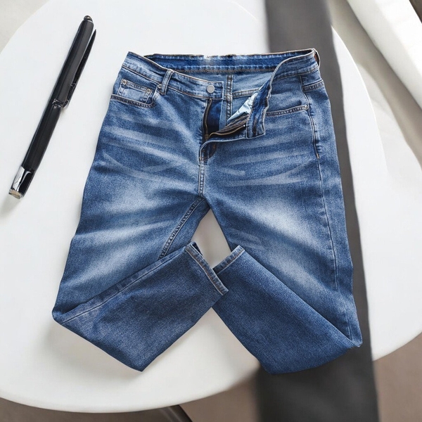 Quần Jean Dài Big Size Nam Có Co Giãn (80-130kg) - Xanh Nhạt