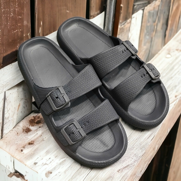 Dép Đúc 2 Quai Ngang Big Size Nam (size 44 45 46 47 48 49) - Xám - 