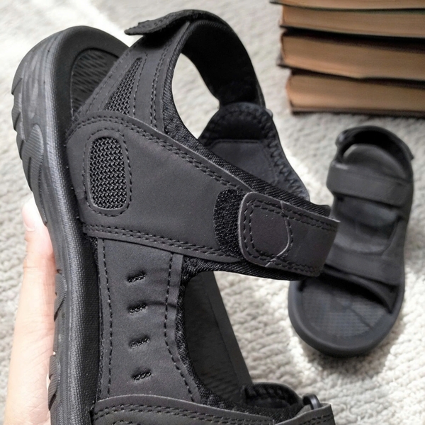 Sandal nam big size, dép quai hậu size ngoại cỡ (size 45 46 47) - Đen - 