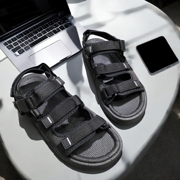 Sandal 3 quai dán có nút bấm big size nam