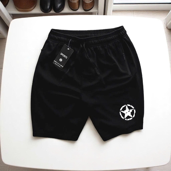 Quần Short Thun Thể Thao Nam Big Size Star (90-140kg) - Đen -