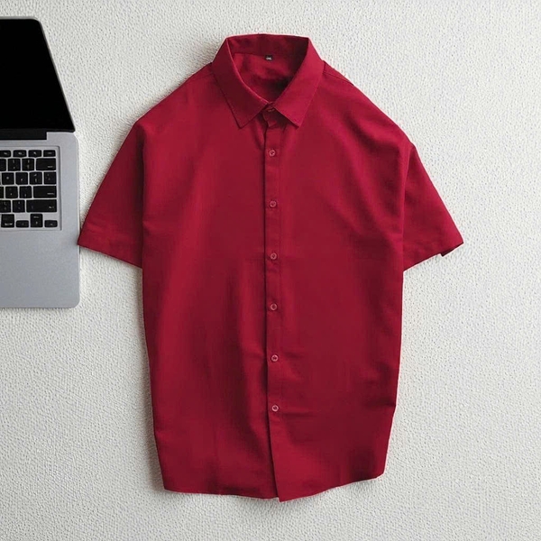 Áo Sơ Mi Tay Ngắn Vải Mango Big Size Nam (80-130kg) - Đỏ - 
