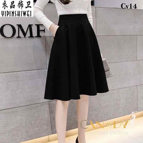 Chân váy công sở dáng xòe xếp ly màu kem CV06-23 | Thời trang công sở K&K  Fashion