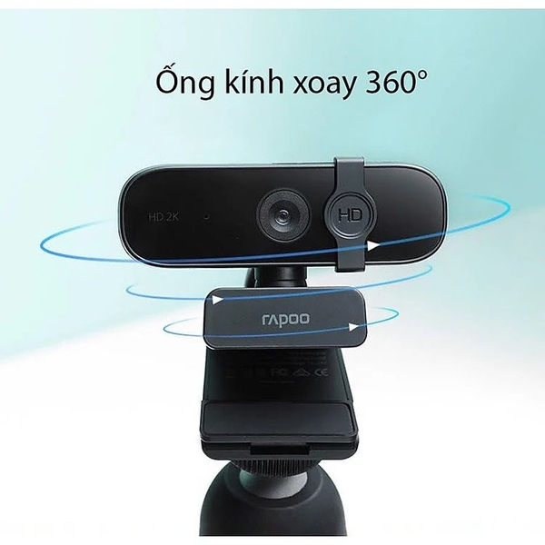 Webcam Rapoo C280 2K 1440p tích hợp micro