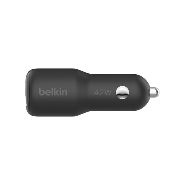 Sạc Ô Tô Hai Cổng 42W Belkin BoostCharge CCB005QCBK, PD + Quick Charge, Chính Hãng
