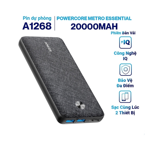 Pin sạc dự phòng ANKER PowerCore Metro Essential 20000mAh Type-C - A1268