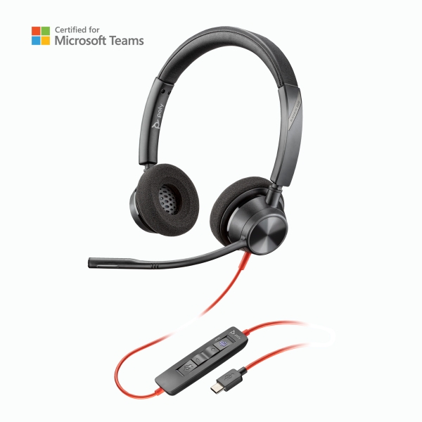 Tai nghe Poly Blackwire 3320 Stereo Microsoft Teams Certified USB-C Headset +USB-C/A Adapter
