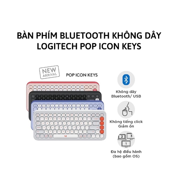 Bàn phím không dây Logitech POP Icon Keys