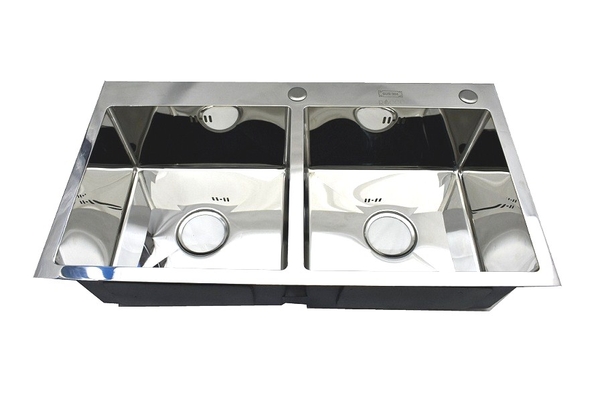 Chậu Rửa Chén Inox 304 Bóng Nguyên Khối HLC 8245