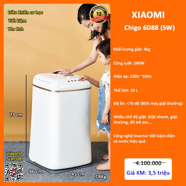 Máy giặt mini Xiaomi Chigo 6D88