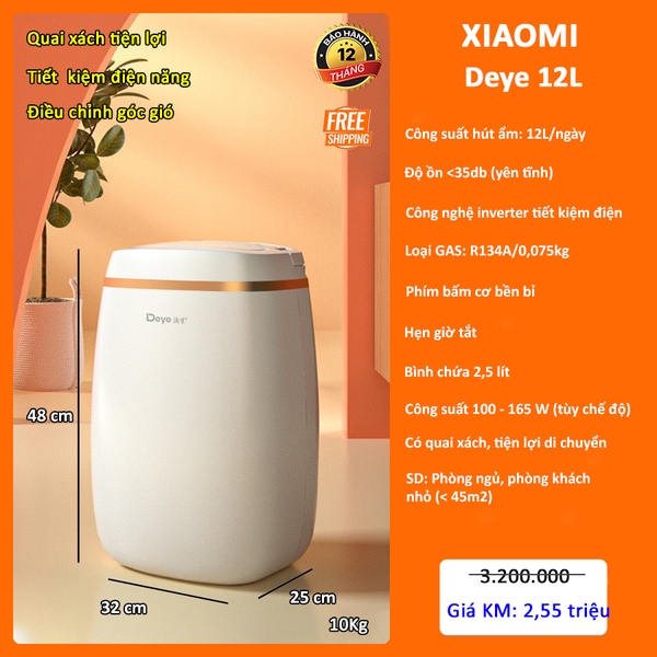 Máy Hút Ẩm Deye 12L ( DC Inverter )