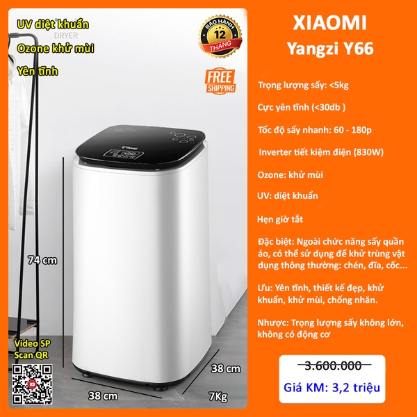 Máy sấy quần áo Xiaomi Yangzi Y66