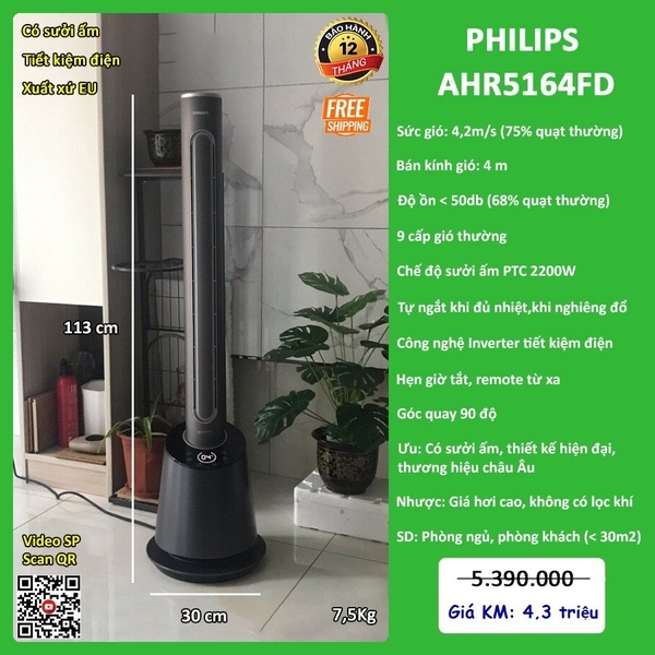 Quạt không cánh Philips AHR5164FD