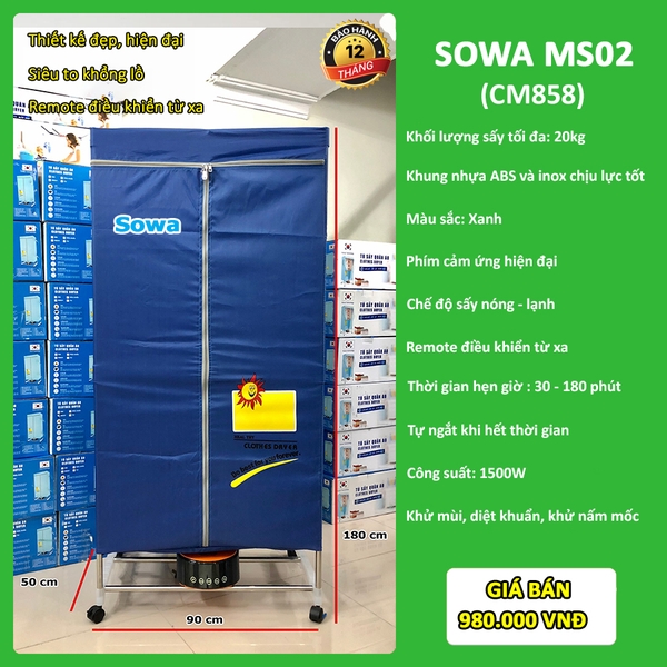 Tủ sấy quần áo Sowa - MS 02