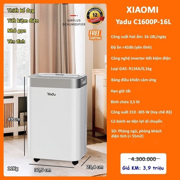 Máy hút ẩm Xiaomi Yadu 16L YD-C1600P
