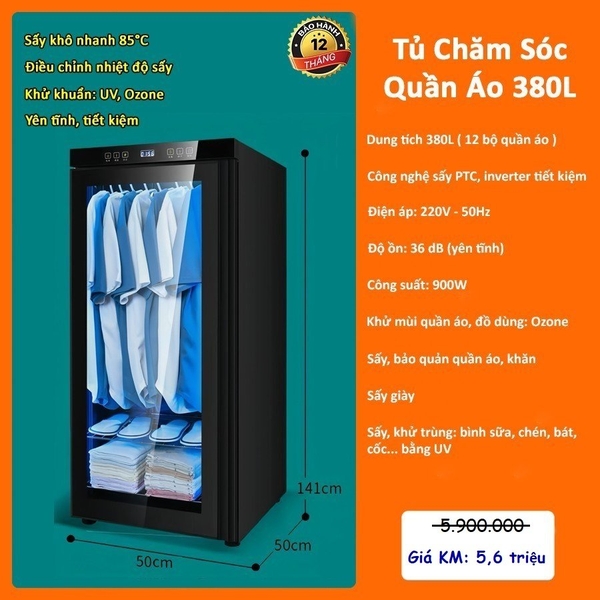 Tủ chăm sóc quần áo TQ-003 380L