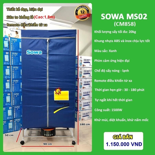 Tủ sấy quần áo Sowa - MS 02